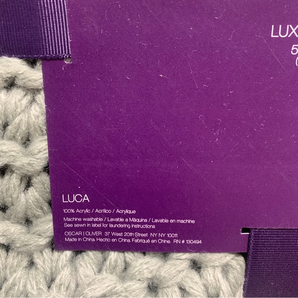 🌟NWT🌟 Oscar Oliver Luca throw 50”x60”, Grey - Picture 3 of 8